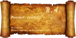 Mendel Anikó névjegykártya